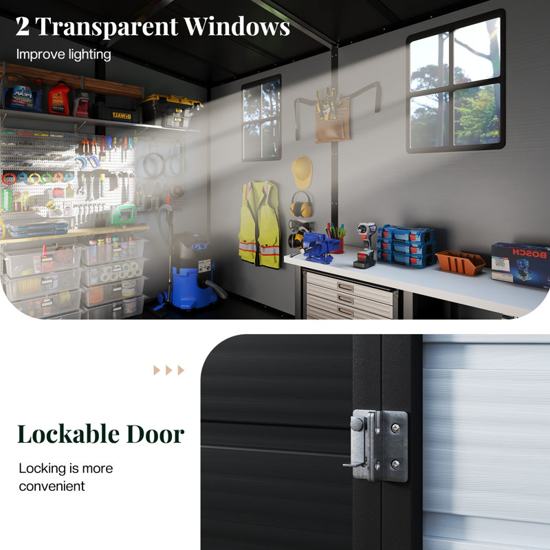 AMERLIFE 8 Ft. W X 6 Ft. D X 6 Ft. H Resin Lean-To Storage Shed
